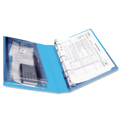 Mini Size Protect and Store View Binder with Round Rings, 3 Rings, 1" Capacity, 8.5 x 5.5, Blue1