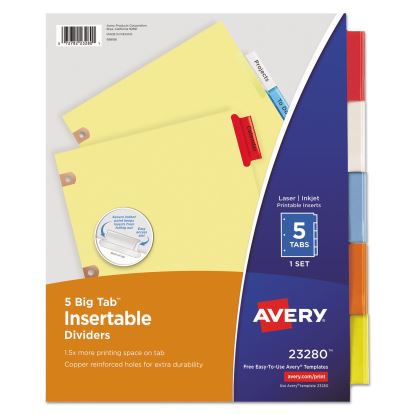 Insertable Big Tab Dividers, 5-Tab, Letter1