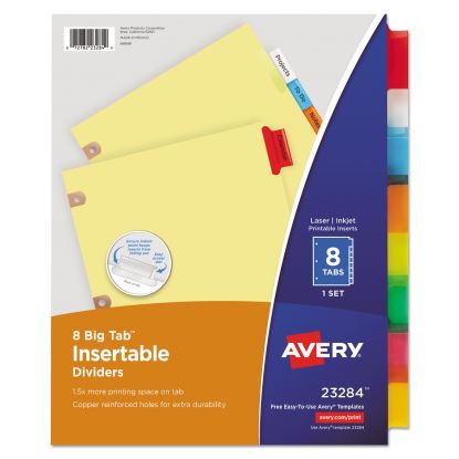 Insertable Big Tab Dividers, 8-Tab, Letter1