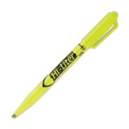 HI-LITER Pen-Style Highlighters, Fluorescent Yellow Ink, Chisel Tip, Yellow/Black Barrel, Dozen1
