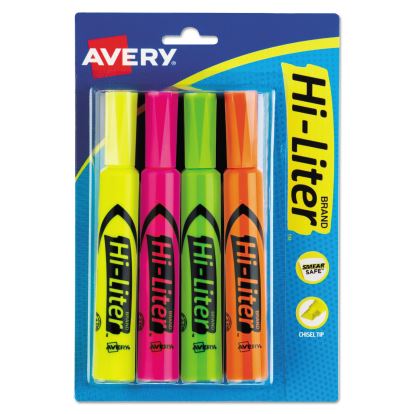 HI-LITER Desk-Style Highlighters, Assorted Ink Colors, Chisel Tip, Assorted Barrel Colors, 4/Set1