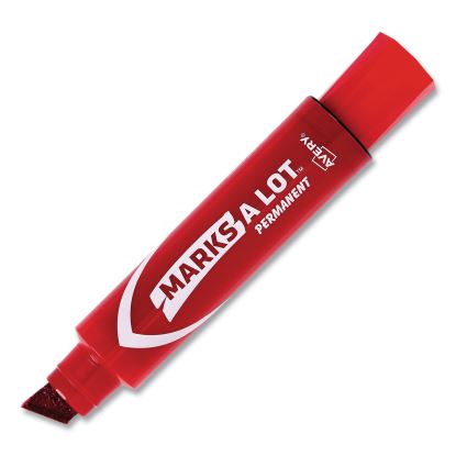 MARKS A LOT Extra-Large Desk-Style Permanent Marker, Extra-Broad Chisel Tip, Red (24147)1