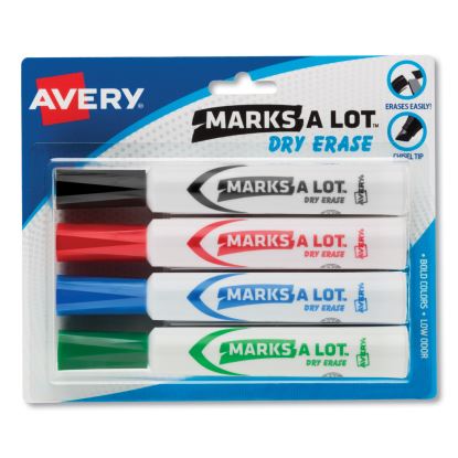 MARKS A LOT Desk-Style Dry Erase Marker, Broad Chisel Tip, Assorted Colors, 4/Set (24409)1