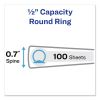 Mini Size Durable View Binder with Round Rings, 3 Rings, 0.5" Capacity, 8.5 x 5.5, Black2