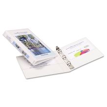 Mini Size Durable View Binder with Round Rings, 3 Rings, 0.5" Capacity, 8.5 x 5.5, White1