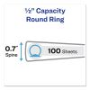 Mini Size Durable View Binder with Round Rings, 3 Rings, 0.5" Capacity, 8.5 x 5.5, White2