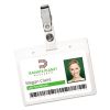 Secure Top Clip-Style Badge Holders, Horizontal, 2 1/4 x 3 1/2, Clear, 50/Box2