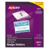 Heavy-Duty Clip-Style Badge Holders, Horizontal, 4 x 3, Clear, 100/Box1