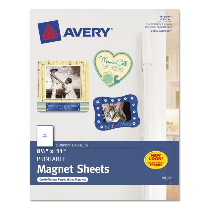 Printable Magnet Sheets, 8.5 x 11, White, 5/Pack1