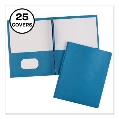 Two-Pocket Folder, Prong Fastener, 0.5" Capacity, 11 x 8.5, Light Blue, 25/Box1