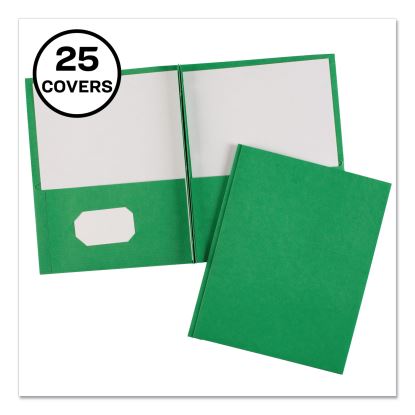 Two-Pocket Folder, Prong Fastener, 0.5" Capacity, 11 x 8.5, Green, 25/Box1