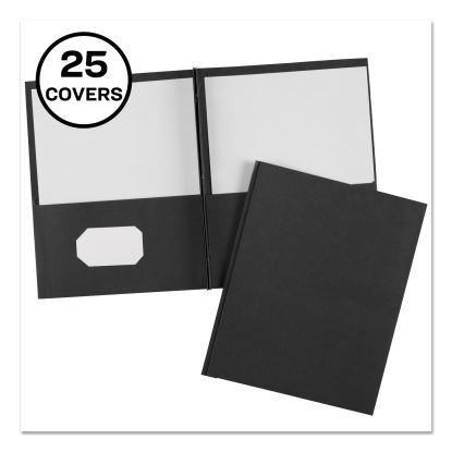 Two-Pocket Folder, Prong Fastener, 0.5" Capacity, 11 x 8.5, Black, 25/Box1