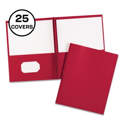 Two-Pocket Folder, Prong Fastener, 0.5" Capacity, 11 x 8.5, Red, 25/Box1