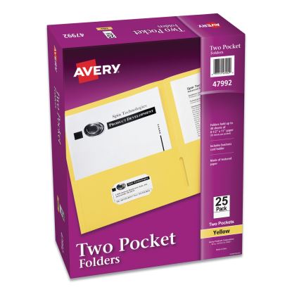 Two-Pocket Folder, 40-Sheet Capacity, 11 x 8.5, Yellow, 25/Box1