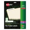 EcoFriendly Permanent File Folder Labels, 0.66 x 3.44, White, 30/Sheet, 25 Sheets/Pack1