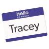 Printable Adhesive Name Badges, 3.38 x 2.33, Blue "Hello", 100/Pack2