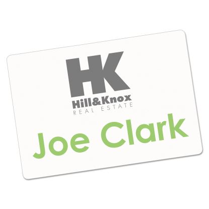 Printable Adhesive Name Badges, 3.38 x 2.33, White, 100/Pack1