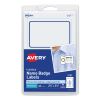 Flexible Adhesive Name Badge Labels, 3.38 x 2.33, White/Blue Border, 40/Pack1