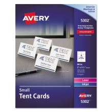 Small Tent Card, White, 2 x 3.5, 4 Cards/Sheet, 40 Sheets/Pack1