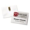 Clip-Style Name Badge Holder with Laser/Inkjet Insert, Top Load, 4 x 3, White, 40/Box2