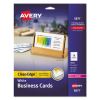 Clean Edge Business Cards, Laser, 2 x 3.5, White, 200 Cards, 10 Cards/Sheet, 20 Sheets/Pack1