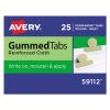 Gummed Reinforced Index Tabs, 1/12-Cut Tabs, Olive Green, 0.5" Wide, 25/Pack1