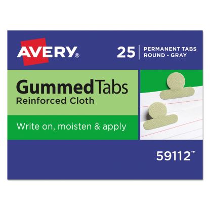 Gummed Reinforced Index Tabs, 1/12-Cut, Olive Green, 0.5" Wide, 25/Pack1