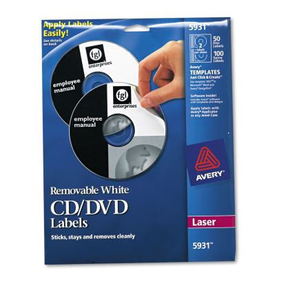 Laser CD Labels, Matte White, 50/Pack1