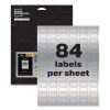 PermaTrack Metallic Asset Tag Labels, Laser Printers, 0.5 x 1, Silver, 84/Sheet, 8 Sheets/Pack2