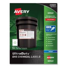 UltraDuty GHS Chemical Waterproof and UV Resistant Labels, 4.75 x 7.75, White, 2/Sheet, 50 Sheets/Pack1