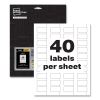 PermaTrack Tamper-Evident Asset Tag Labels, Laser Printers, 0.75 x 1.5, White, 40/Sheet, 8 Sheets/Pack2