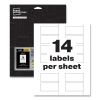 PermaTrack Tamper-Evident Asset Tag Labels, Laser Printers, 1.25 x 2.75, White, 14/Sheet, 8 Sheets/Pack2