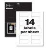 PermaTrack Destructible Asset Tag Labels, Laser Printers, 1.25 x 2.75, White, 14/Sheet, 8 Sheets/Pack2