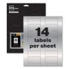 PermaTrack Metallic Asset Tag Labels, Laser Printers, 1.25 x 2.75, Silver, 14/Sheet, 8 Sheets/Pack2