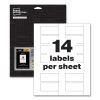 PermaTrack Durable White Asset Tag Labels, Laser Printers, 1.25 x 2.75, White, 14/Sheet, 8 Sheets/Pack2