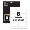 PermaTrack Durable White Asset Tag Labels, Laser Printers, 2 x 3.75, White, 8/Sheet, 8 Sheets/Pack2