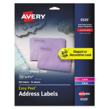 Glossy Clear Easy Peel Mailing Labels w/ Sure Feed Technology, Inkjet/Laser Printers, 0.66 x 1.75, 60/Sheet, 10 Sheets/PK1