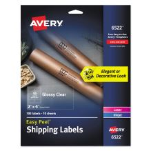 Glossy Clear Easy Peel Mailing Labels w/ Sure Feed Technology, Inkjet/Laser Printers, 2 x 4, Clear, 10/Sheet, 10 Sheets/Pack1