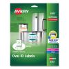 Oval Print-to-the-Edge Labels, 1.5 x 2.5, White, 18/Sheet, 15 Sheets/Pack1