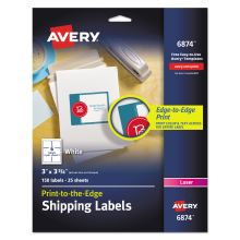 Vibrant Laser Color-Print Labels w/ Sure Feed, 3 x 3 3/4, White, 150/PK1