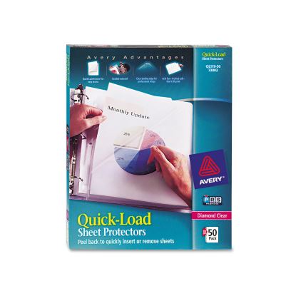 Quick Top and Side Loading Sheet Protectors, Letter, Diamond Clear, 50/Box1