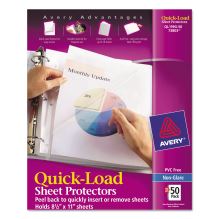 Quick Top and Side Loading Sheet Protectors, Letter, Non-Glare, 50/Box1