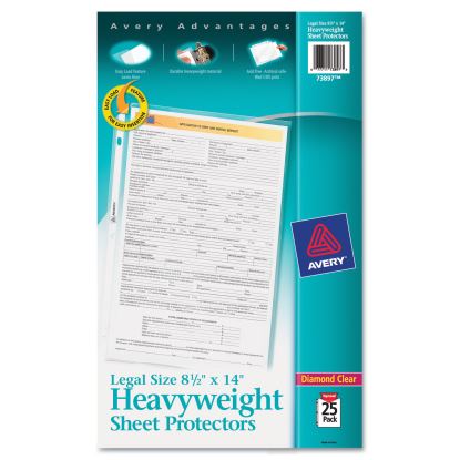 Top-Load Polypropylene Sheet Protector, Heavy, Legal, Diamond Clear, 25/Pack1