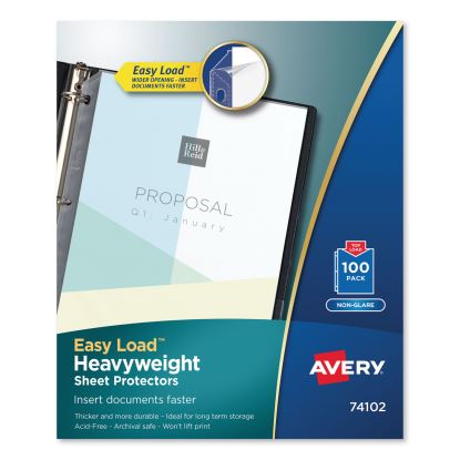 Top-Load Poly Sheet Protectors, Heavy Gauge, Letter, Nonglare, 100/Box1