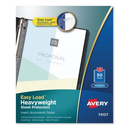 Top-Load Poly Sheet Protectors, Heavy Gauge, Letter, Nonglare, 50/Box1
