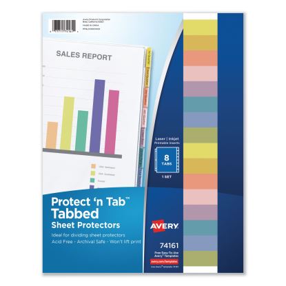 Protect 'n Tab Top-Load Clear Sheet Protectors w/Eight Tabs, Letter1