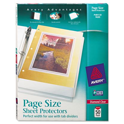 Top-Load Poly 3-Hole Punched Sheet Protectors, Letter, Diamond Clear, 50/Box1