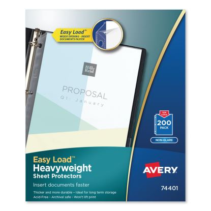 Top-Load Poly Sheet Protectors, Heavyweight, Letter, Nonglare, 200/Box1