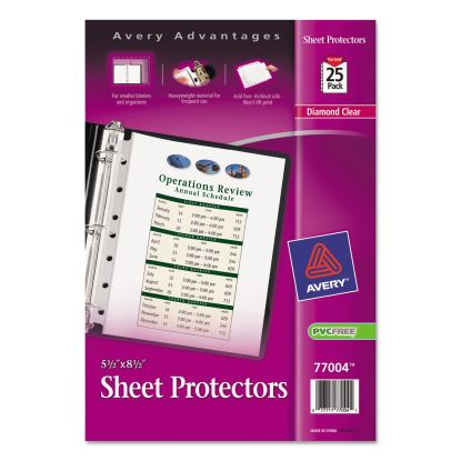 Top Load Sheet Protector, Heavyweight, 8.5 x 5.5, Clear, 25/Pack1