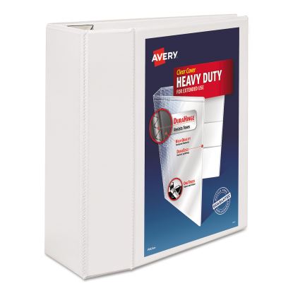Heavy-Duty View Binder with DuraHinge and Locking One Touch EZD Rings, 3 Rings, 5" Capacity, 11 x 8.5, White1